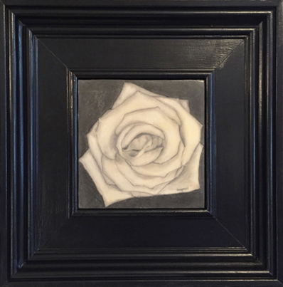 Graphite and Encaustic Rose